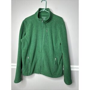 L.L. Bean Men's Fleece Zip Jacket Coat Kelly Green Size Large‎ Ski St Patrick's